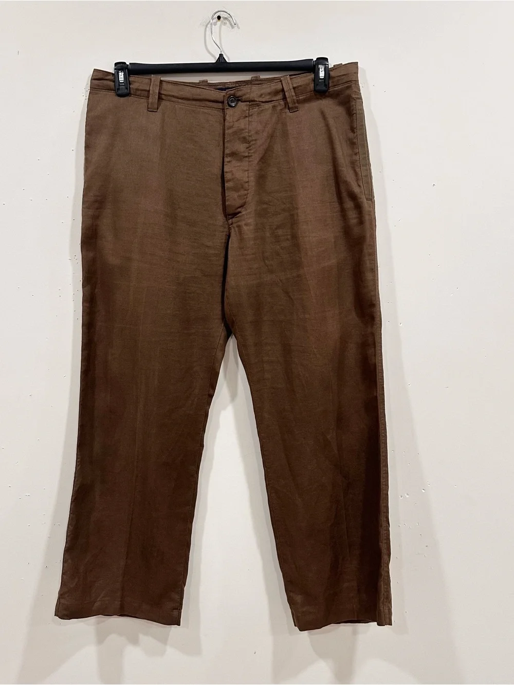 Banana Republic Men's Brown 100% Linen Pants Trousers Size 38x32 Made in India